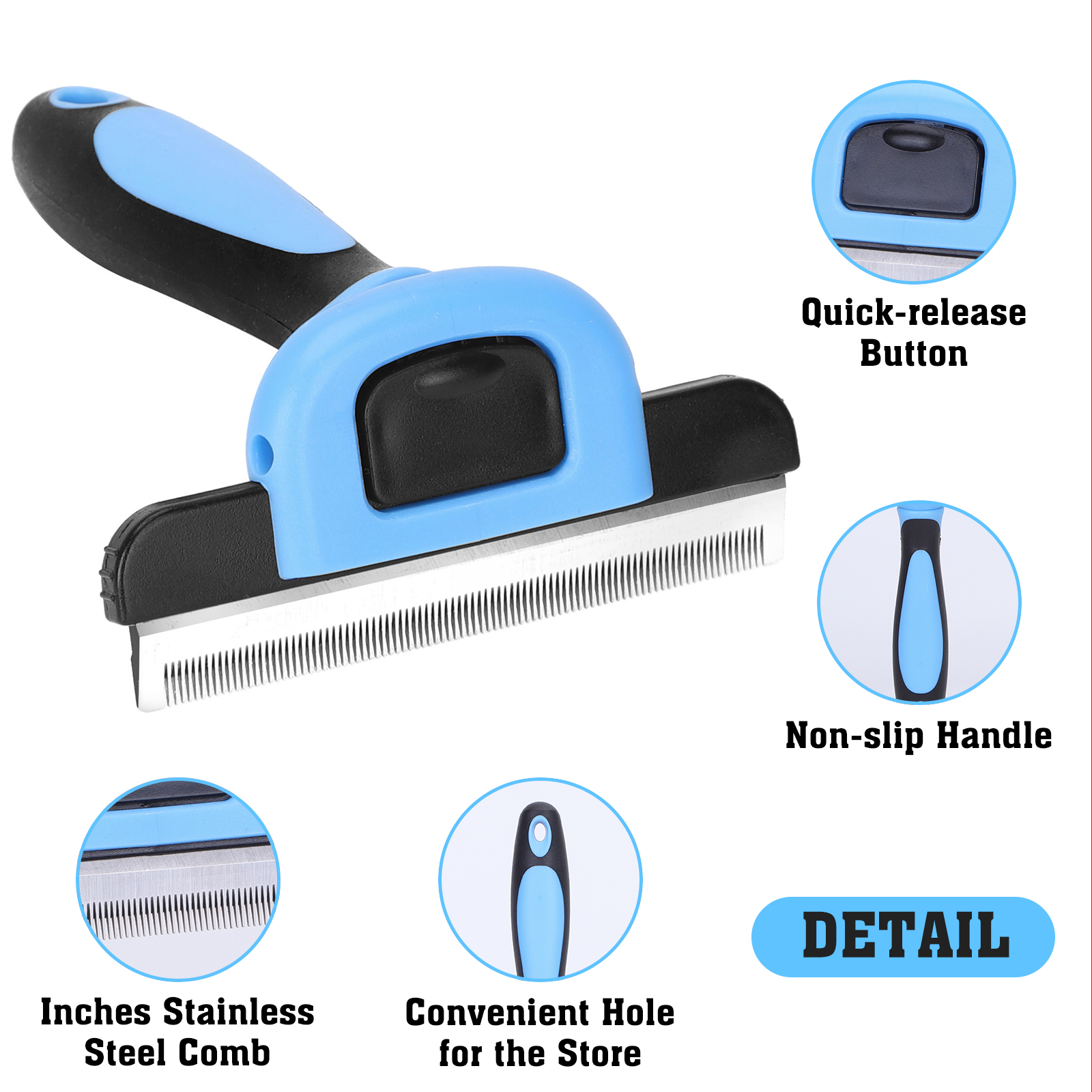 Escova Nobleza para Cães e Gatos, Escova Removedora de Pelos, Escova de Higiene para Pelos Curtos e Longos, Reduz Eficazmente a Queda de Pelos em Até 95% para Pelos de Animais de Estimação de Pelo Curto, Médio e Longo.