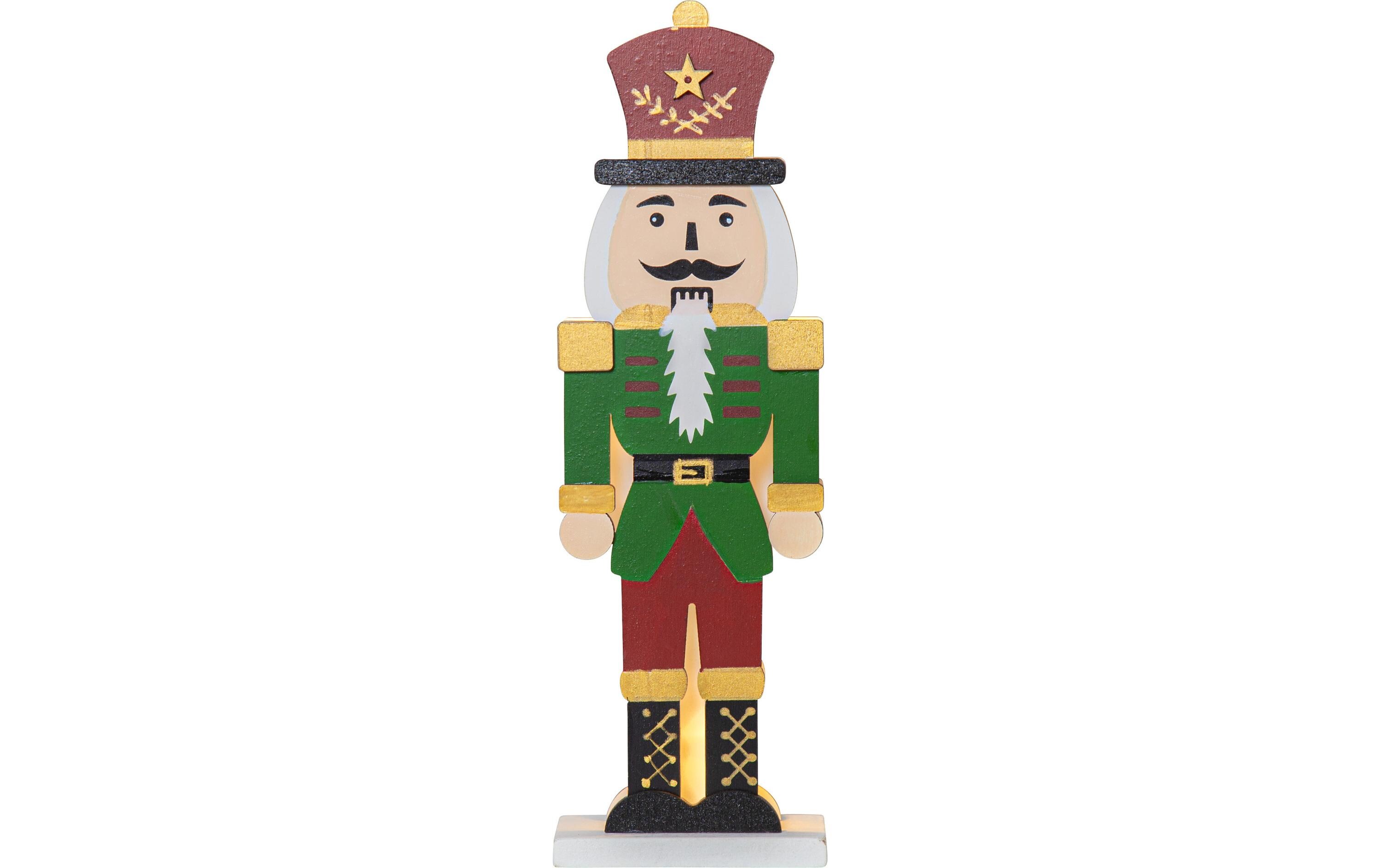 LED-Figur Nutcracker, 25 cm, GrünLED Tischdekoration Nussknacker