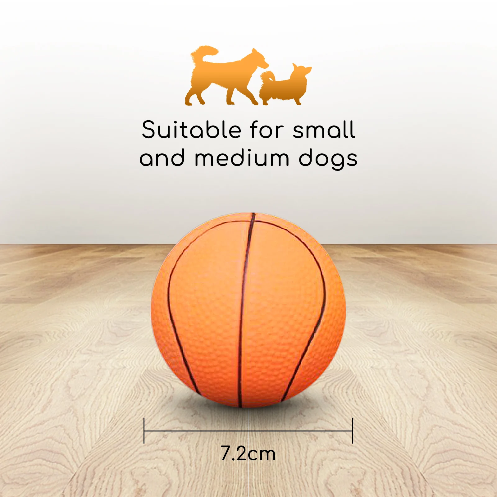 Bola para Cães Nobleza, Pacote com 6 Bolas Interativas para Cães, Bola de Borracha Natural Durável para Cães, Bola Interativa para Cães de Pequeno, Médio e Grande Porte, 7,2cm