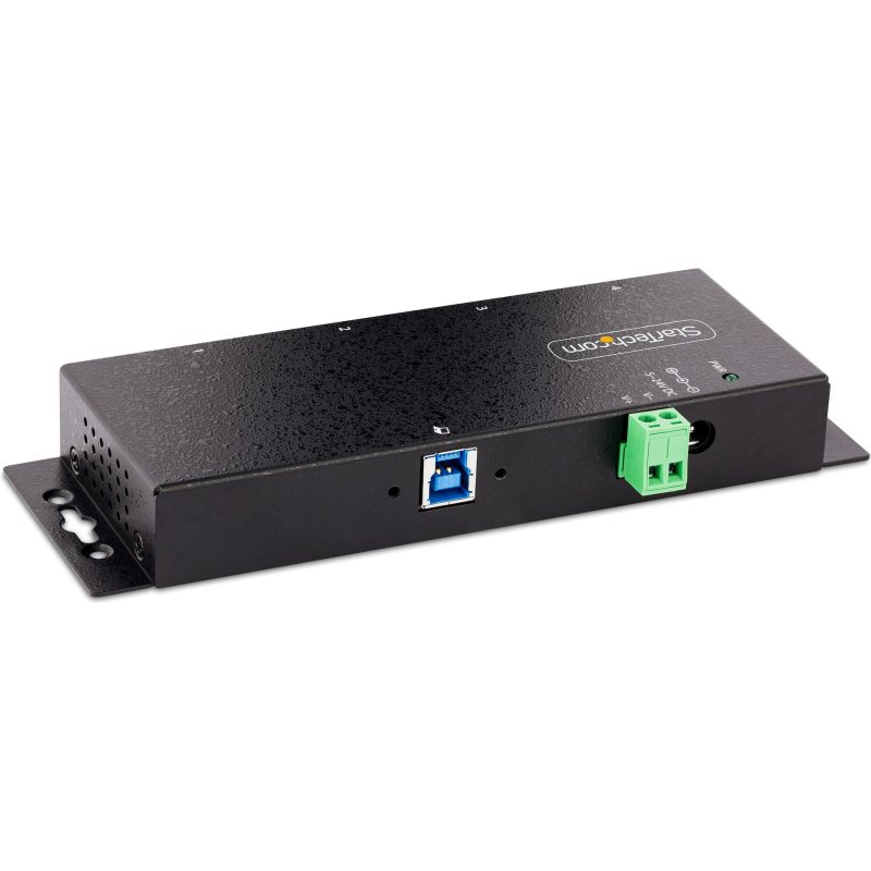 StarTech.com Hub USB 3.0 5Gbps à 4 Ports Industriel - Hub USB pour PC Portable avec Protection contre les Surtensions - Splitter USB 3.0 Montable sur Mur - Station de Charge USB à Verrouillage, Gros Calibre