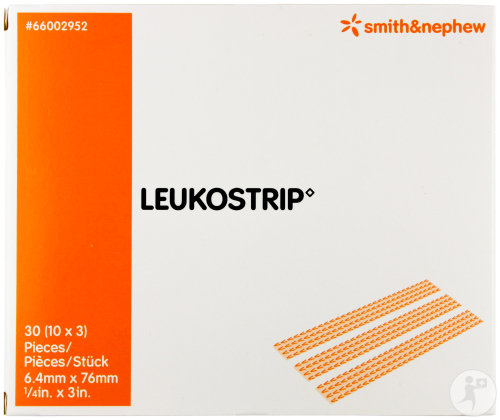 Smith&Nephew Leukostrip Bande Adhésive 6,4x76mm Strips 3 Pièces 10 (66002952)