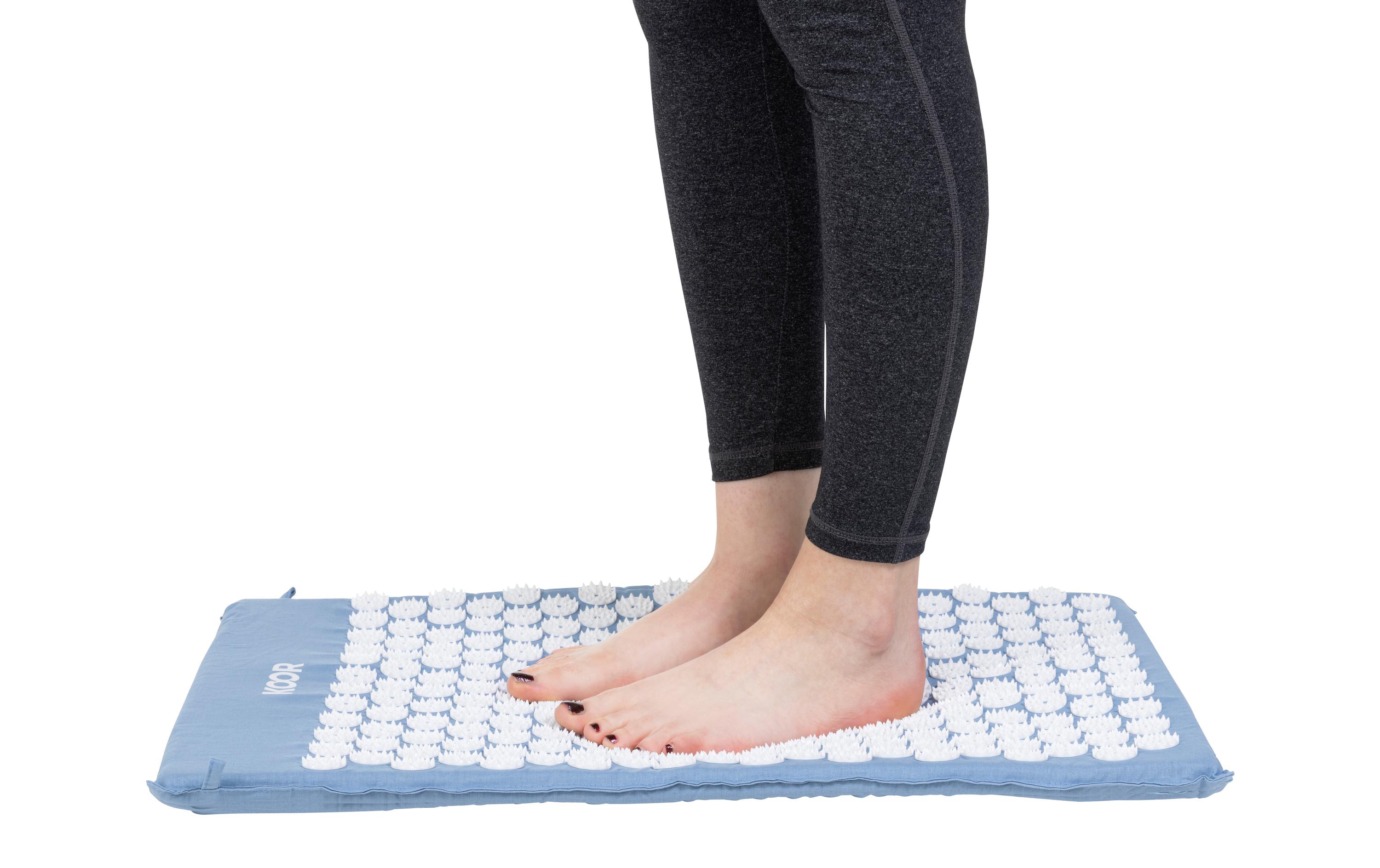 Akupressurmatte mit Kissen Blau/WeissAkupressur-Set aus Stachelmatte und Kissen