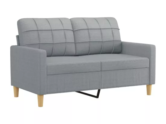 Canapé à 2 places Gris clair 120 cm Tissu