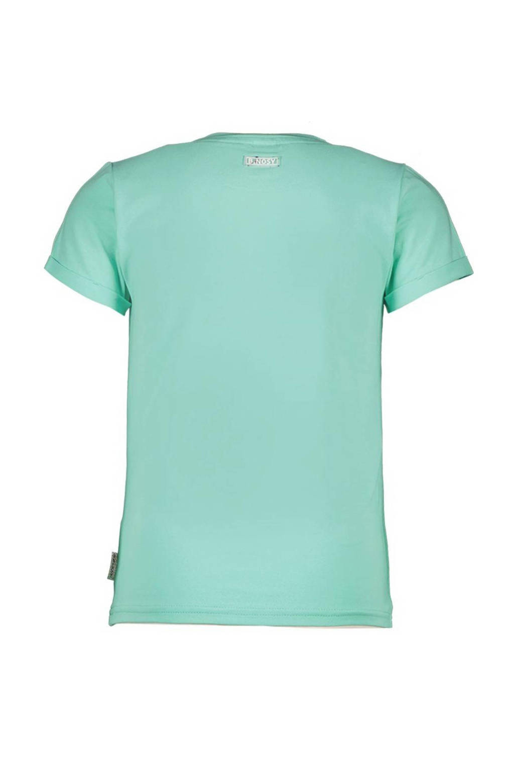 B.Nosy T-shirt met tekst mintgroen/roze