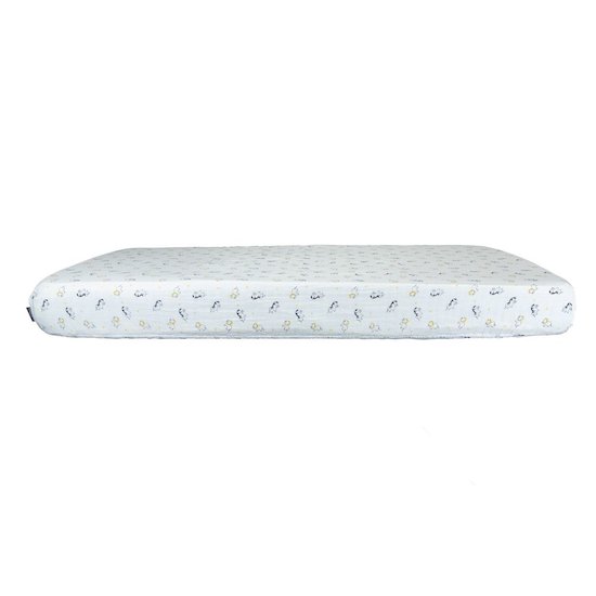 Pluche et Pompon lot de 2 draps housse coton bio   Blanc/Jaune        de               Sauthon Baby's Sweet Home