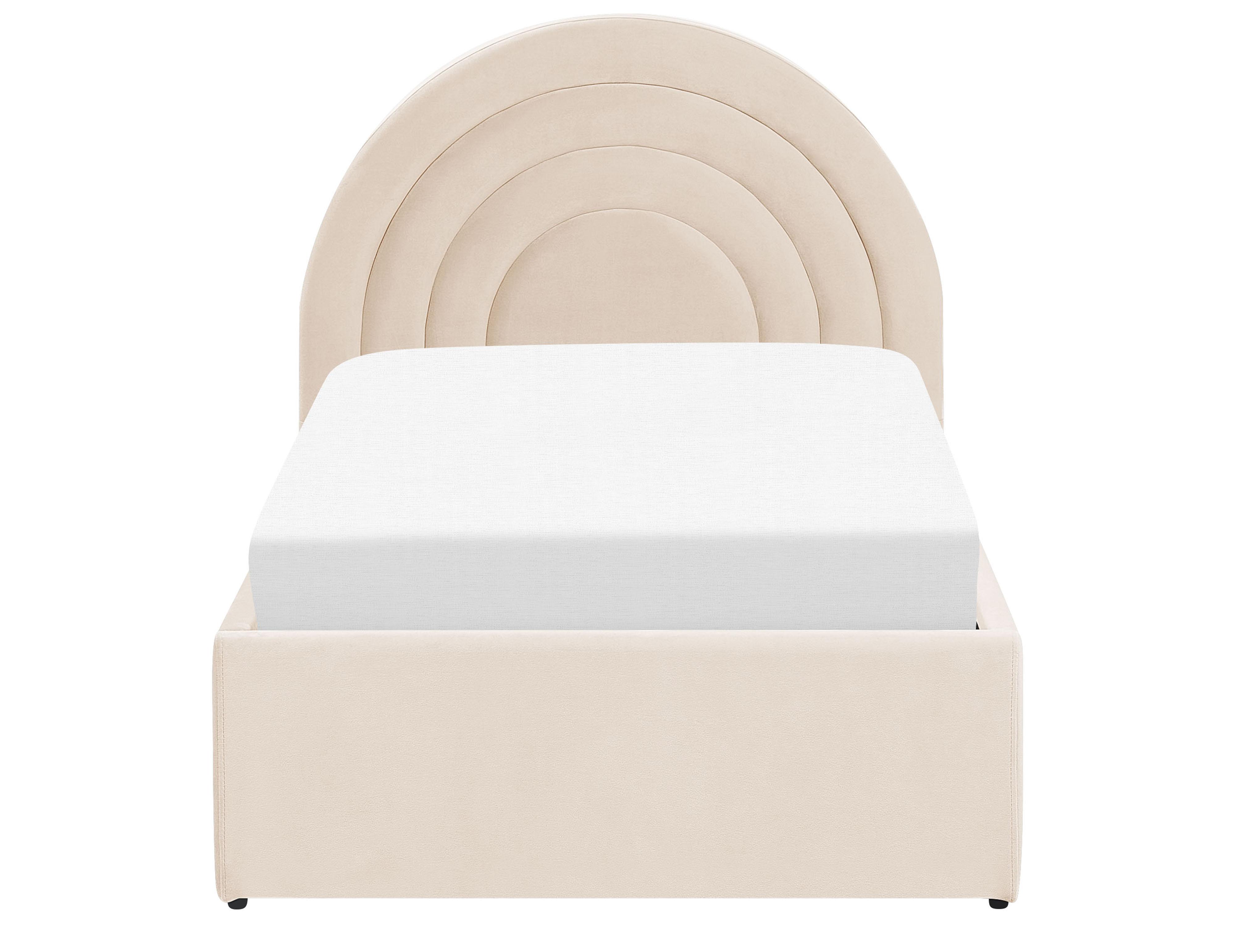 Kinderbed met opbergruimte Fluweel ANET 90 x 200 cm Beige