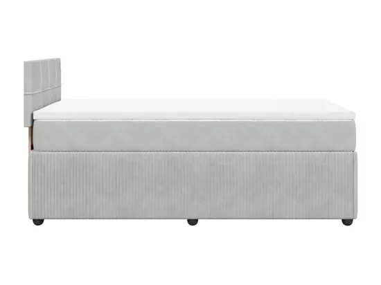Sommier à lattes de lit et matelas Gris clair 90x190 cm Velours
