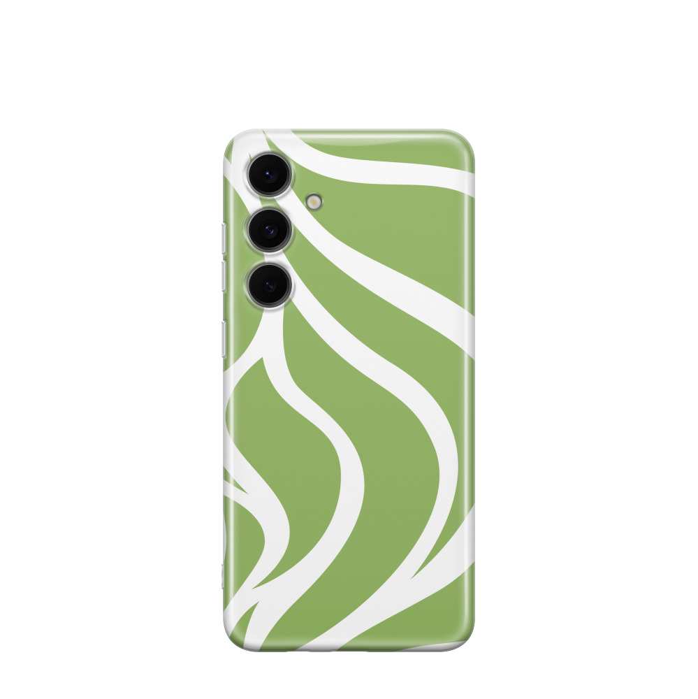 Samsung Galaxy S24 FE Gummi Hülle Wellen der Natur - Grün