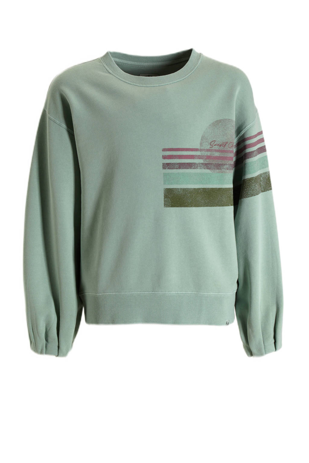Me & My Monkey sweater Pien met printopdruk lichtgroen