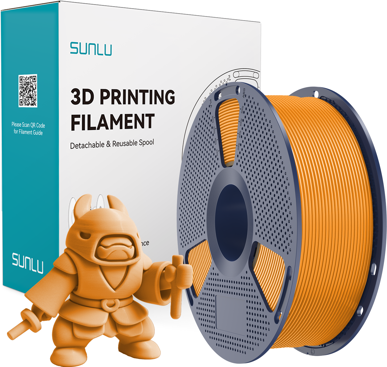SUNLU  PLA Meta Sunny Orange, 1,75 mm / 1000 g    Modifiziertes PLA Material für den High Speed Druck