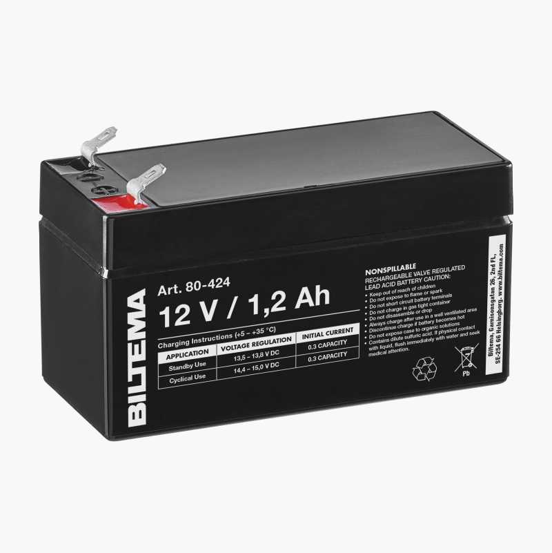Blybatteri, 12 V, 1,2 Ah, 97 x 43 x 53 mm