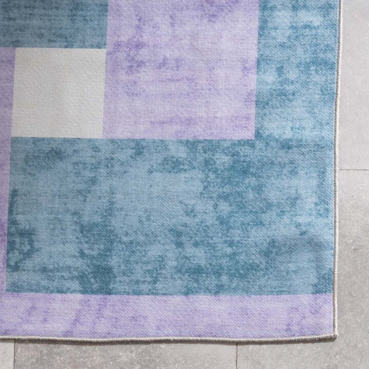 Retro binnen- & buitenvloerkleed - Pop Lines Lila