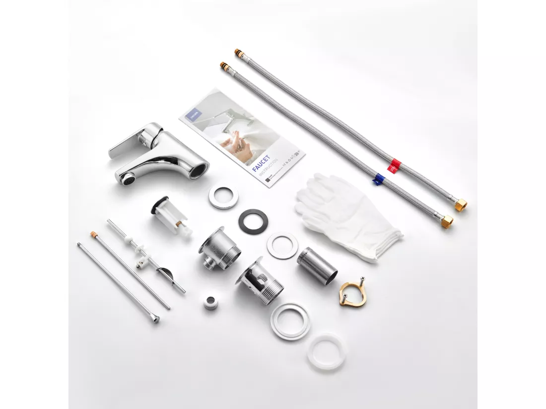 Cecipa max Mitigeur lavabo Robinet avec levier de vidange Chrom Laiton,EU Modèle