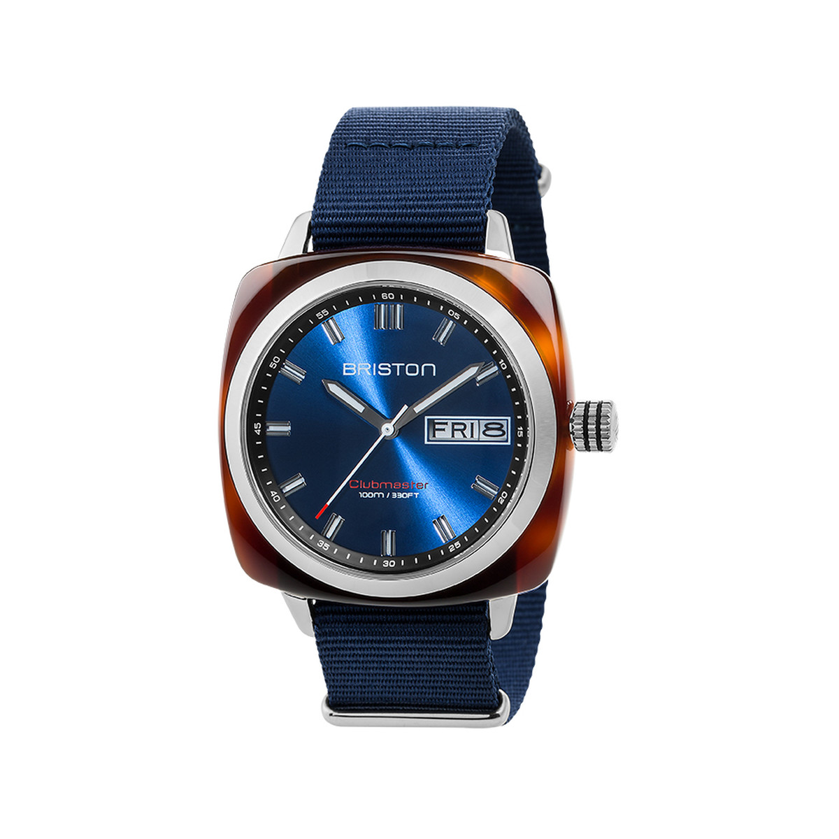 Montre BRISTON clubmaster sport hms homme bracelet tissu bleu
