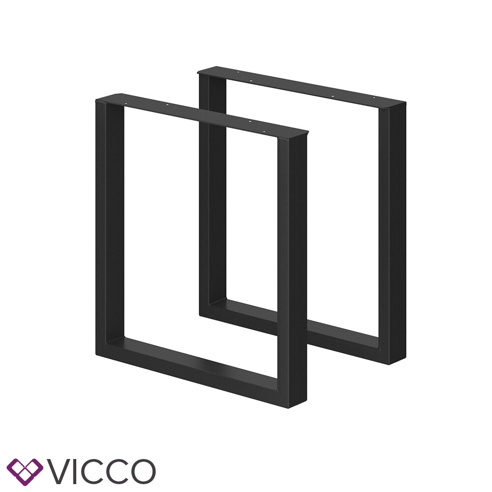 Vicco Tischbeine Loft Tischkufen pulverbeschichtet 2er Set 72x70 cm