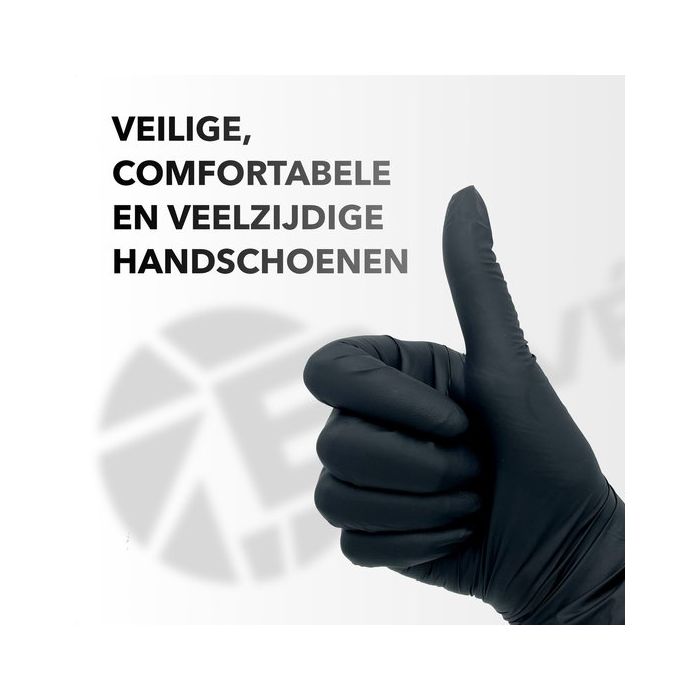 1000st Handschoenen soft nitril Medium ongepoederd zwart