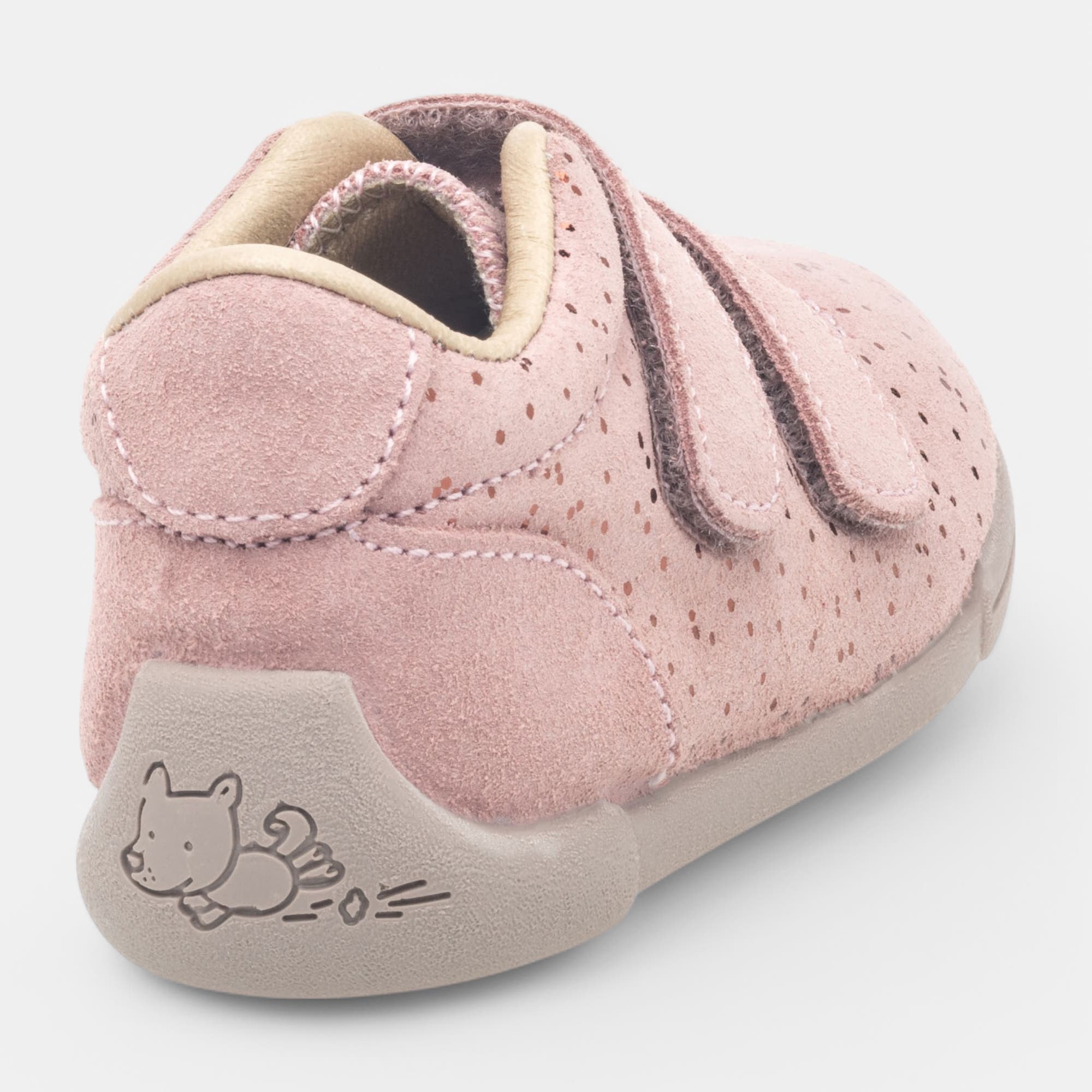 Baskets hautes Bébé fille en cuir rose