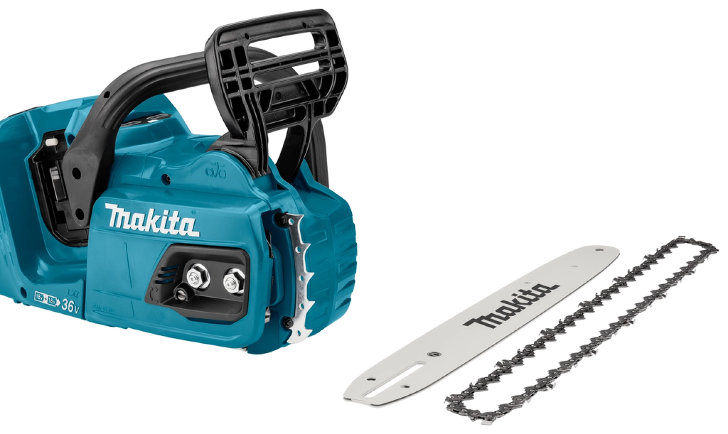 Makita DUC355PG2J 2x18V Li-Ion accu kettingzaag set (2x 6,0Ah) incl. Mbox - 35cm - koolborstelloos