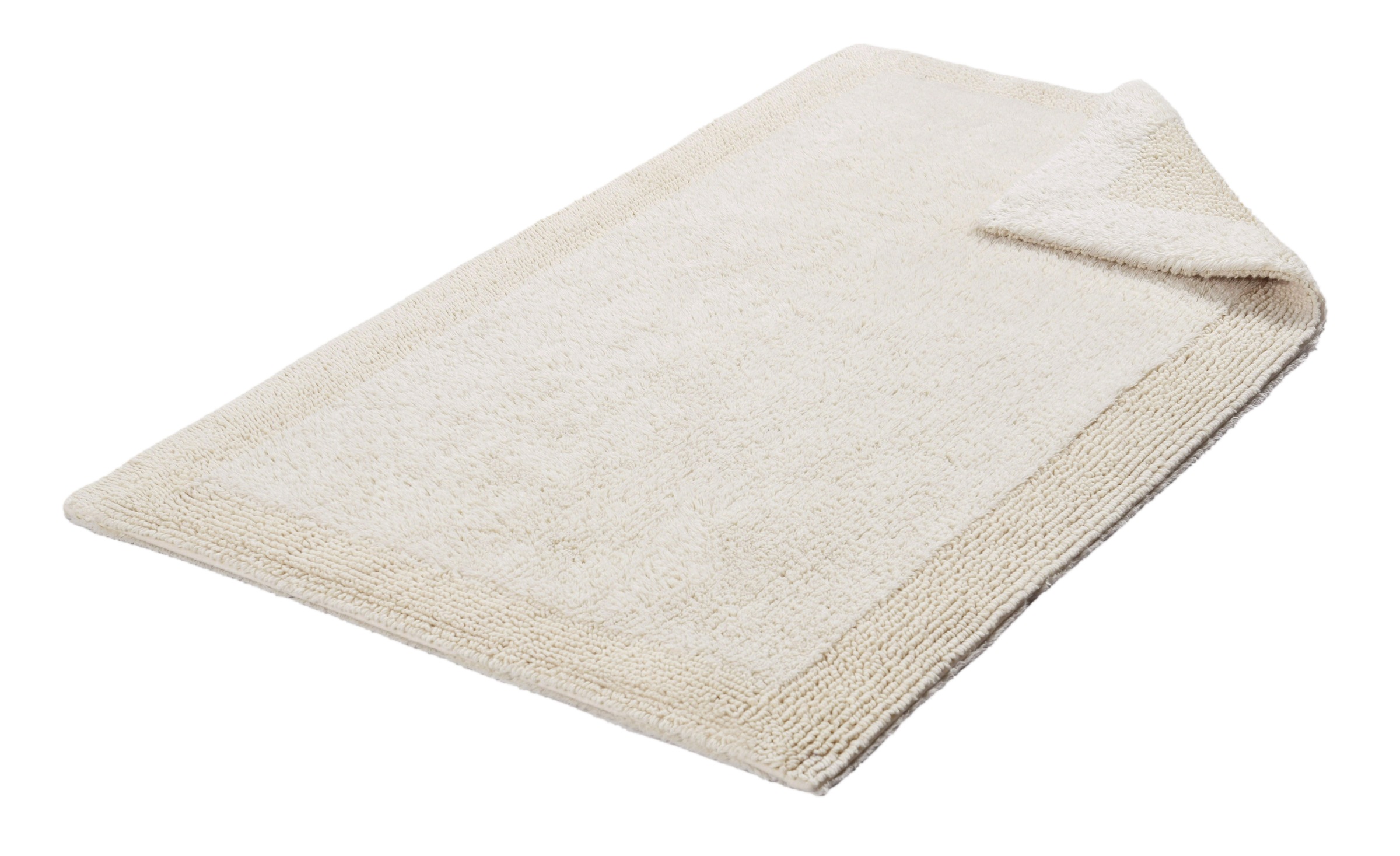 my home Badematte »Kapra, Badvorleger, Badezimmer Teppich« Höhe 14 mm beidseitig nutzbar | fussbodenheizungsgeeignet | strapazierfähig mit Bordüre, Badteppich, Badematte, Baumwolle