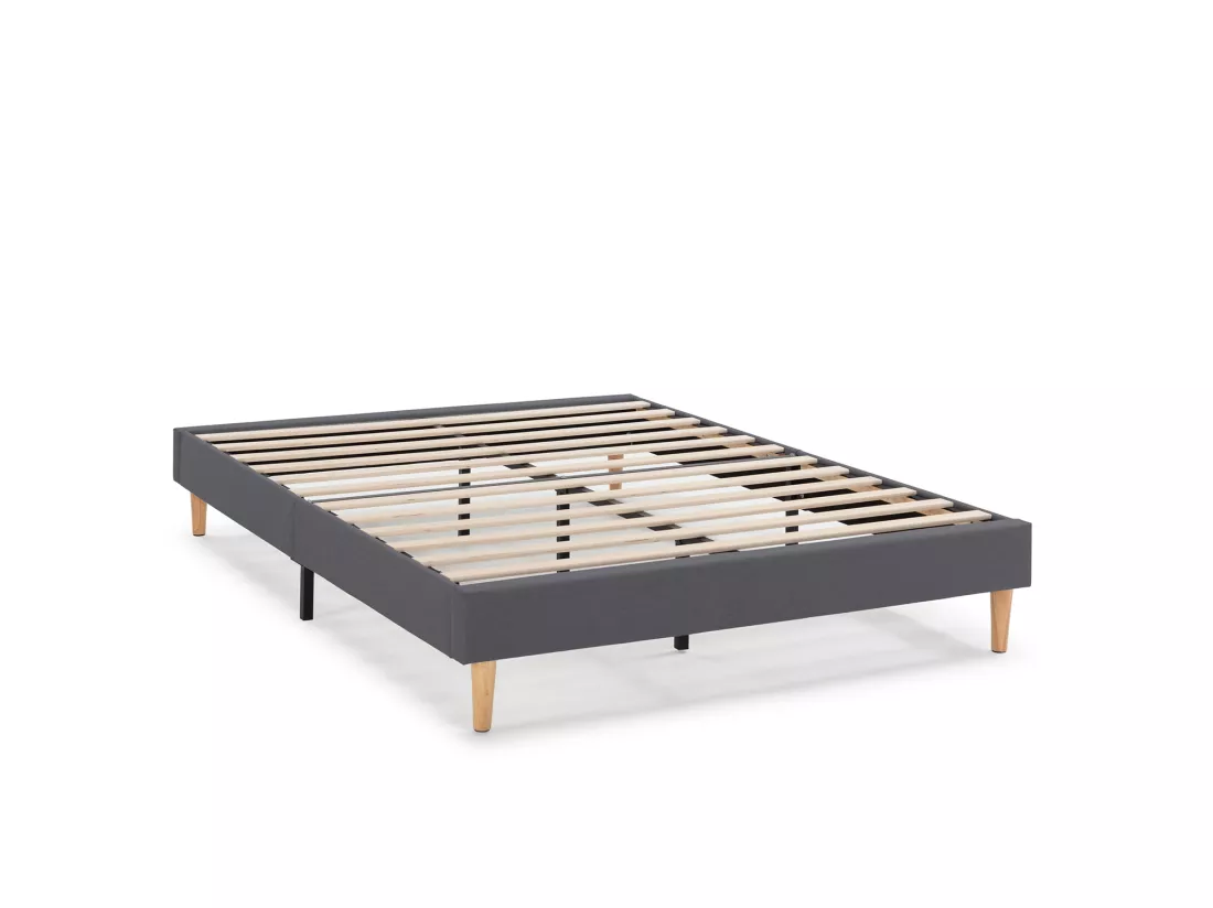 Sommier tapissier Aura 140x200 cm Gris Foncé, Hauteur 30 cm