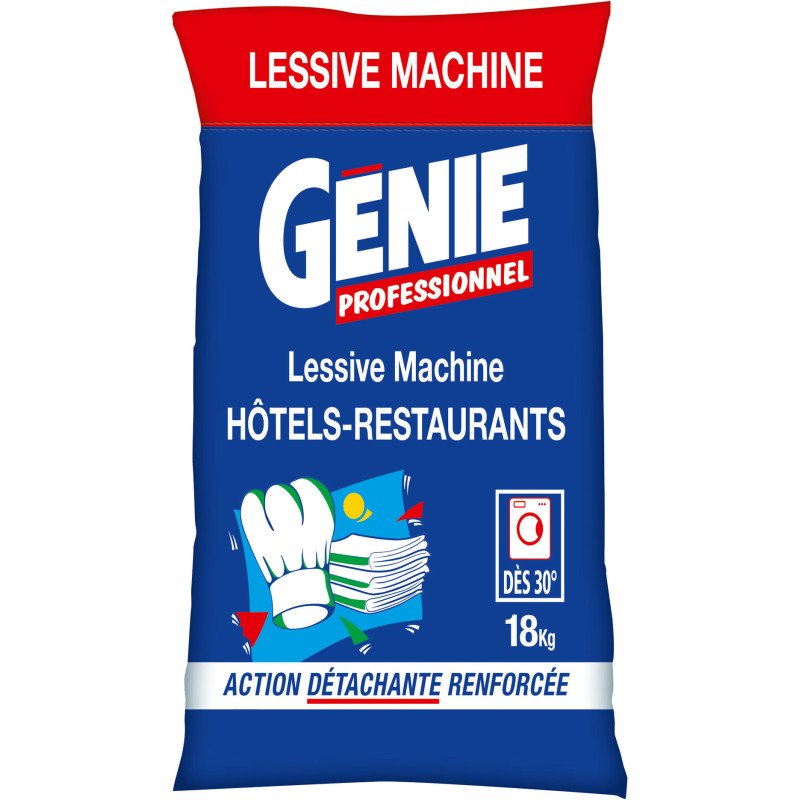 Lessive poudre Génie Professionnel - 360 doses - Sac de 18 kg