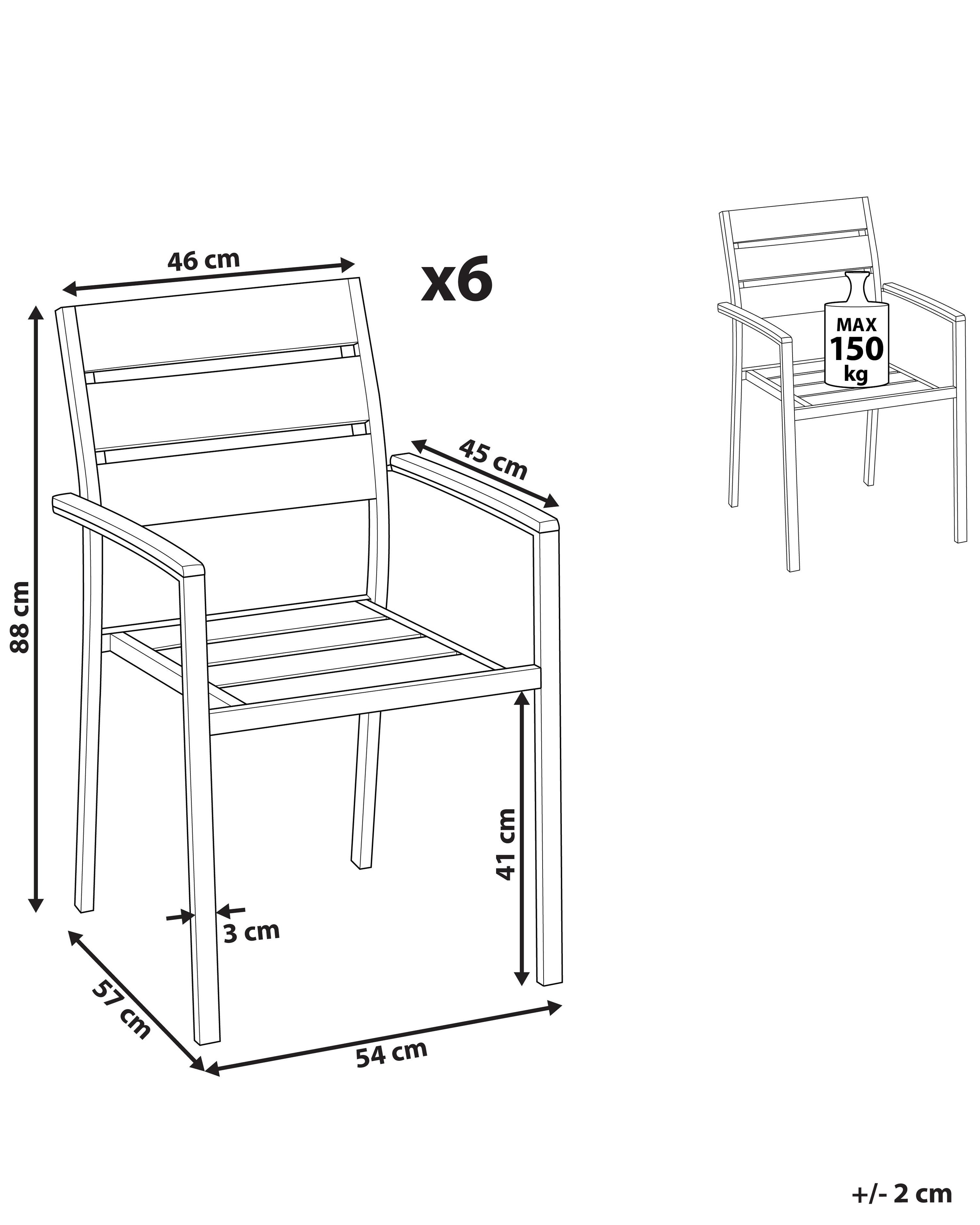 Set van 6 tuinstoelen VERNIO Bruin