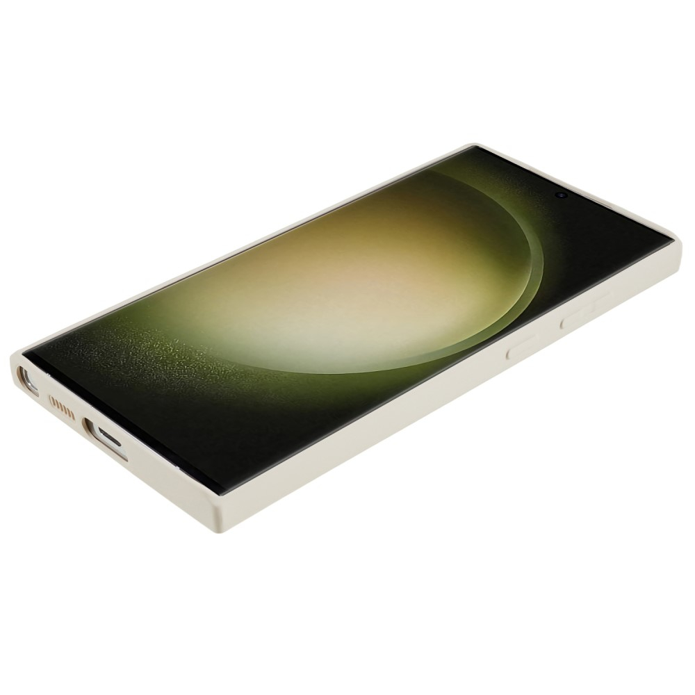 Samsung Galaxy S23 Ultra 5G Gummi Case Hülle mit Kameraschutz - Cremeweiss (Matt)