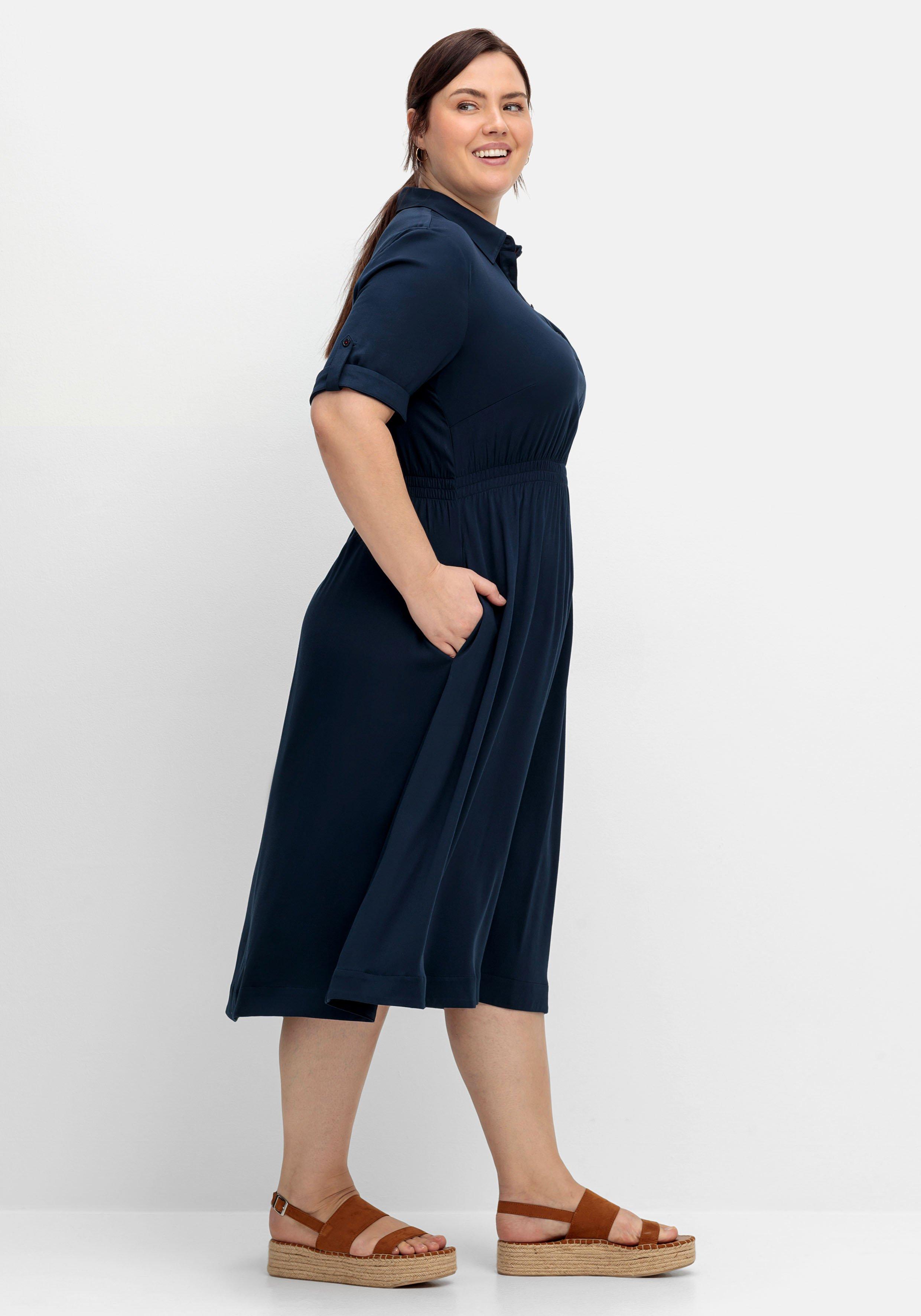 Hemdblusenkleid mit Gummizugbund in der Taille