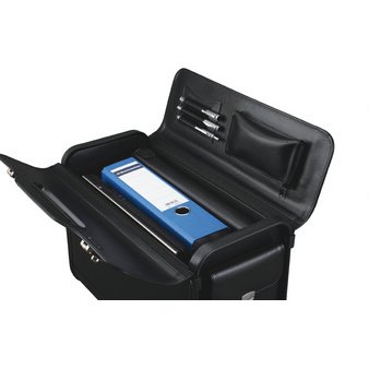 Valise pour pilotes 'Genova', similicuir, noir