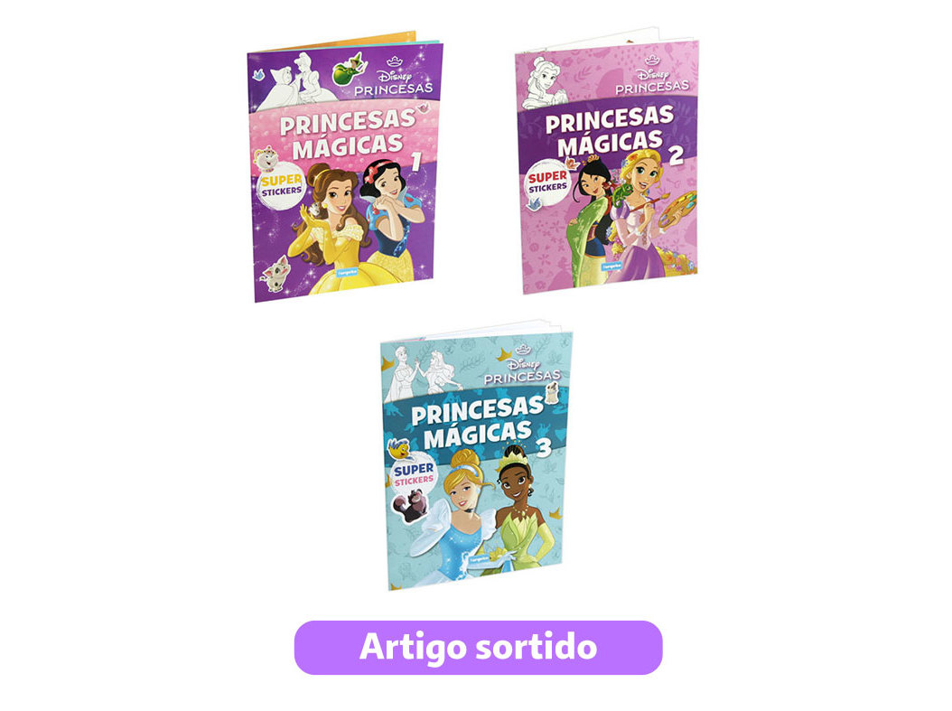 LIVRO PRINCESAS MÁGICAS DISNEY MODELOS SORTIDOS