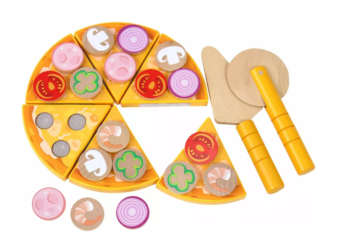 Jeu de Pizza pour Enfants Okhar À partir de 3 ans Bois Multicolore