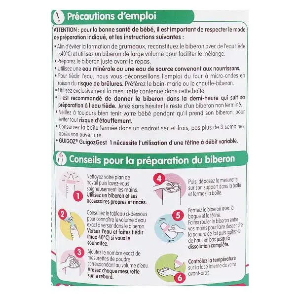 Guigoz Gest Formule Epaissie Lait 1er âge 780g
