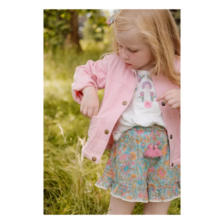 Louise Misha Short Vallaloid Fleuri | Bleu Vert