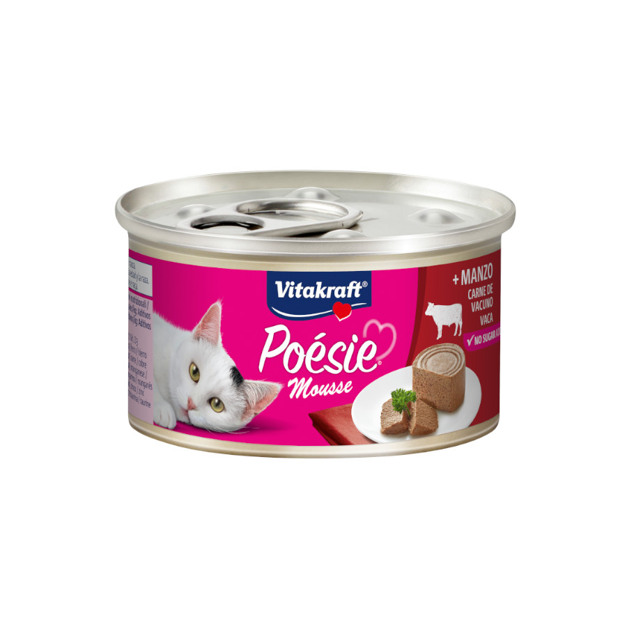 Lata de 85g de Mousse de Carne Vitakraft Poésie para Gatos