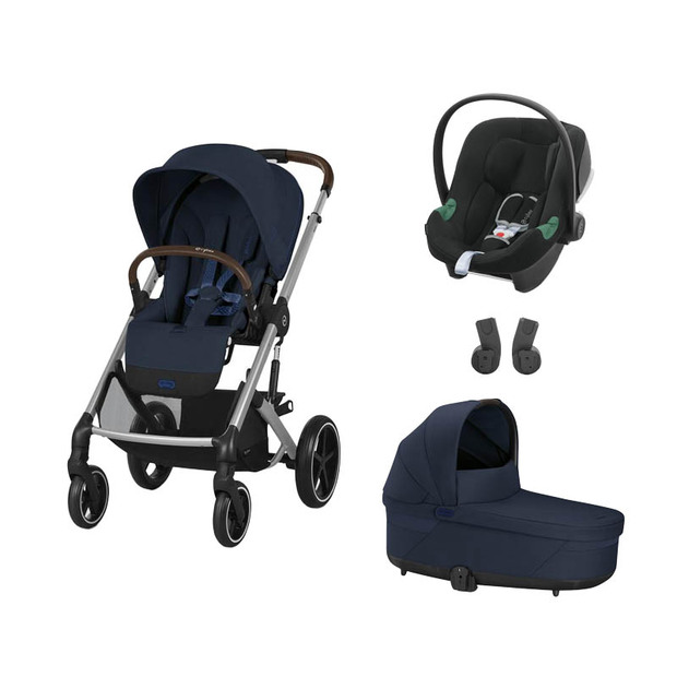 POUSSETTE TRIO Balios S Lux SLV Ocean Blue + Aton B2 Black + Nacelle Ocean Blue - CYBEX