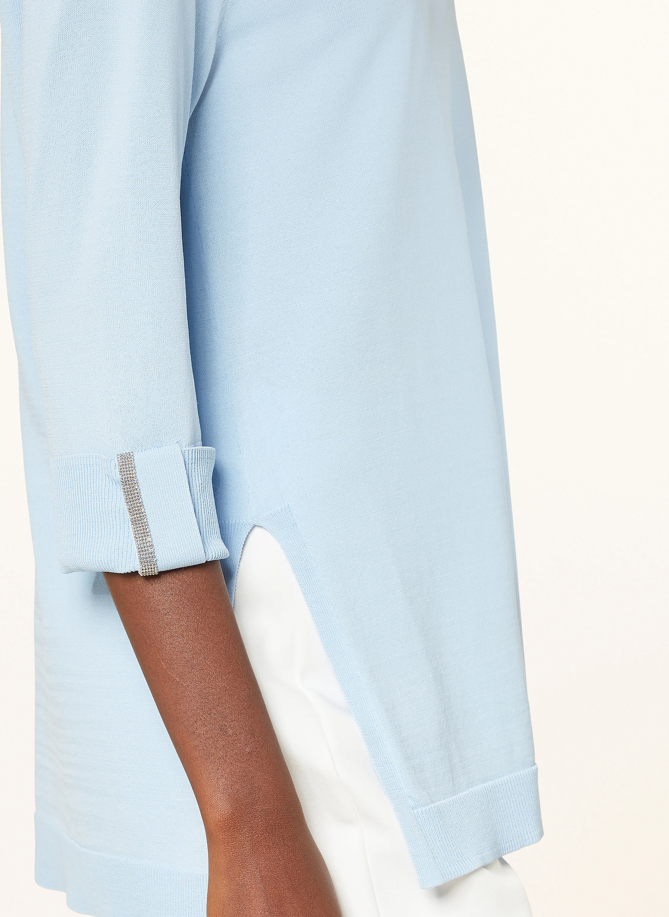 MARC AUREL Pullover mit 3/4-Arm und Schmuckperlen