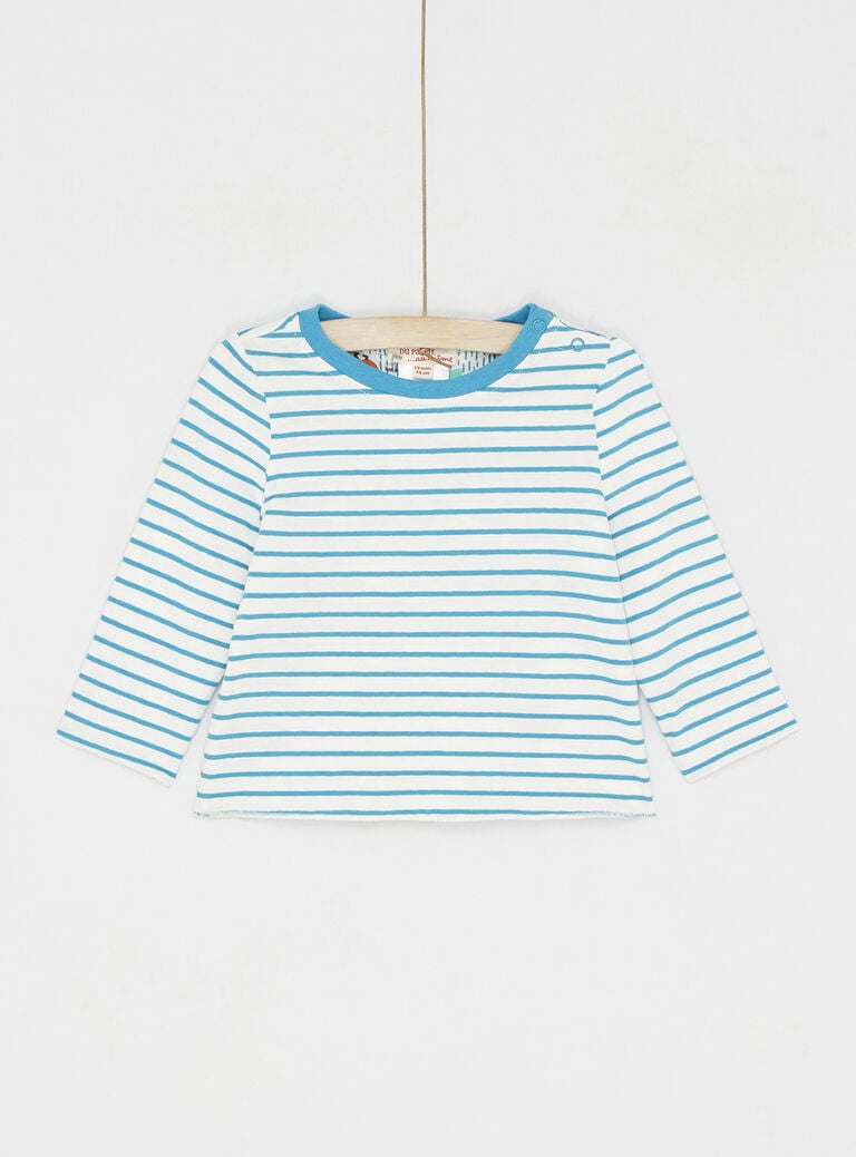 T-shirt réversible turquoise pour bébé garçon