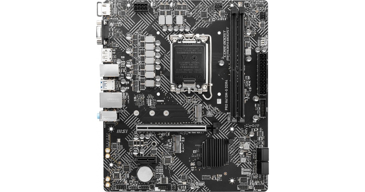 MSIPRO H610M-G DDR4 socket 1700 moederbord  (RAID, Gb-LAN, Sound, µATX)