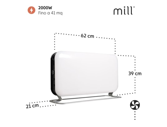 MILL - Convecteur Chauffesol blanc 2000w proheat ltd sg2000led