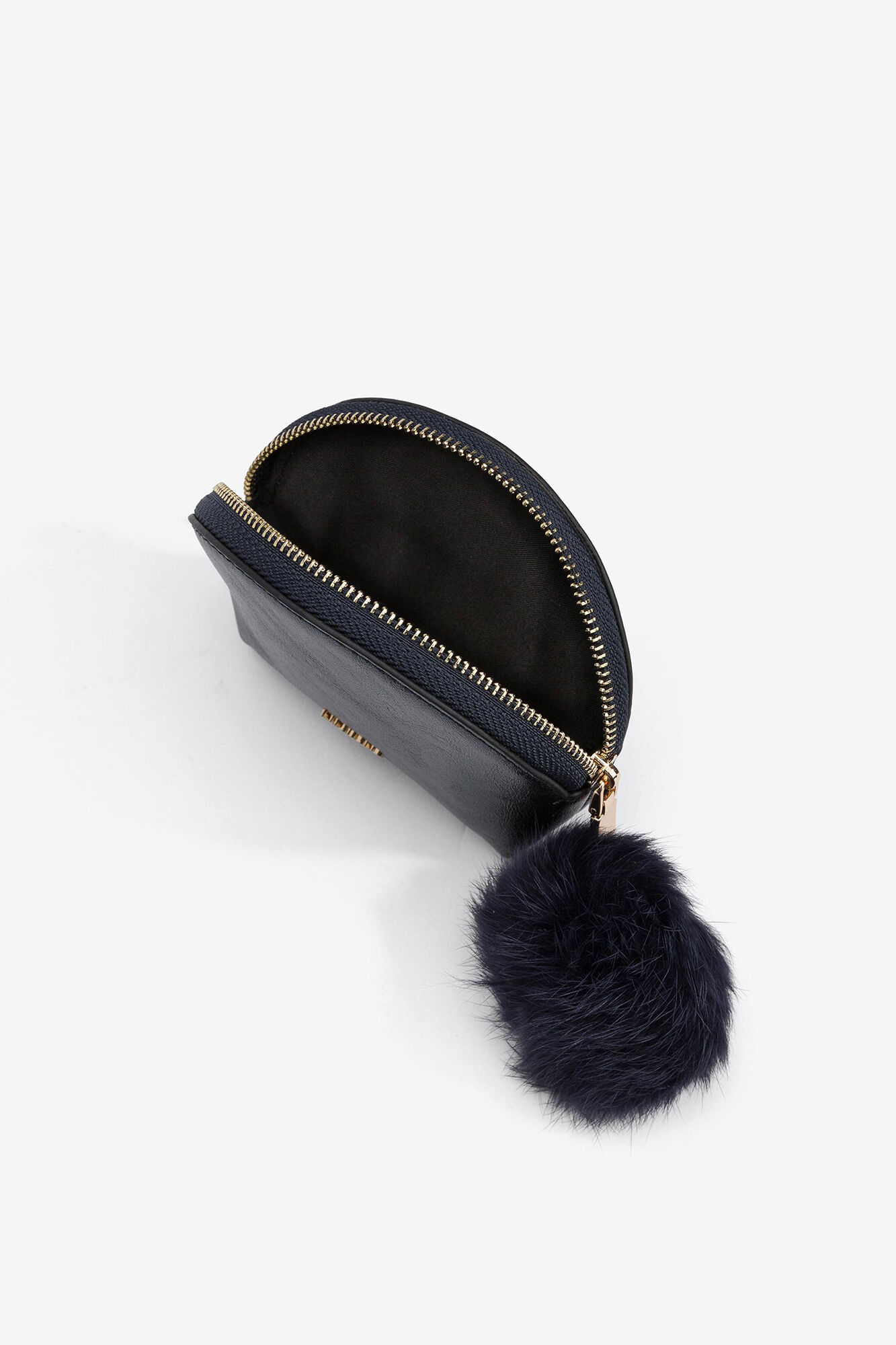 Porta-moedas com glitter e pompom