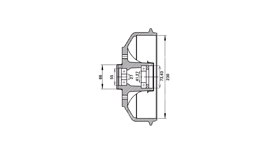 Bremsetromle 230x60mm AL-KO 2361