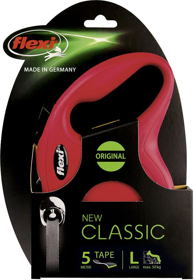 Flexi rollijn Classic Tape L rood 5 m