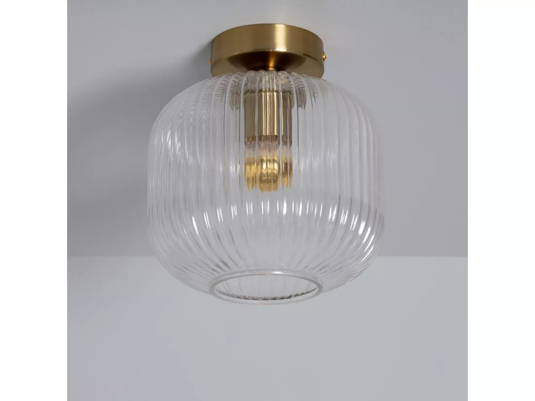 Plafonnier Métal et Verre Ánfora Transparent