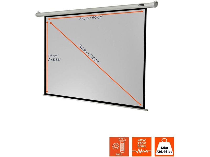 Celexon Motorleinwand Eco 160x120cm 4:3 Leinwand Motor Economy 160 x 120 cm