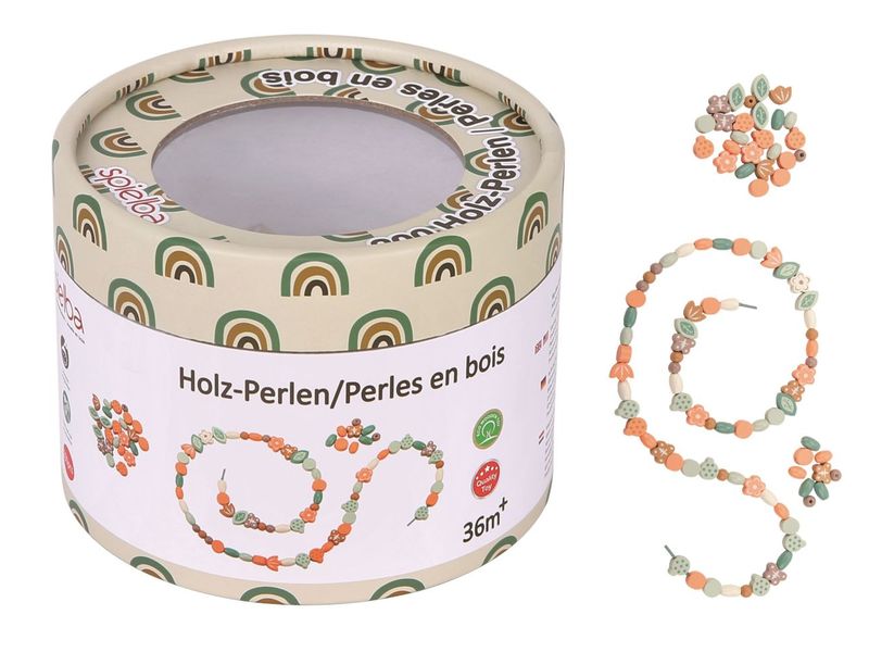 Spielba Holzspielwaren Bastelset Perlen in Box 200 Stück DIY-Spielset
