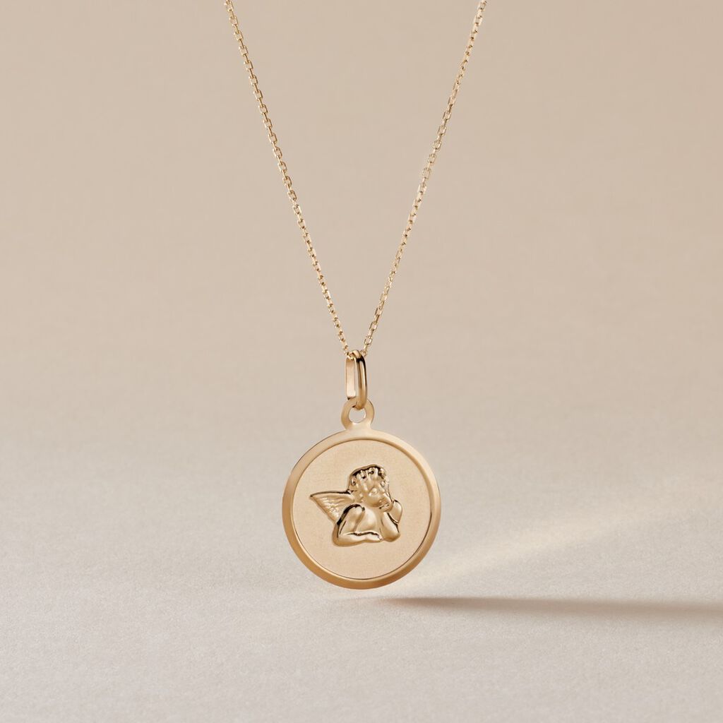 Pendentif Ange Rond Or Jaune