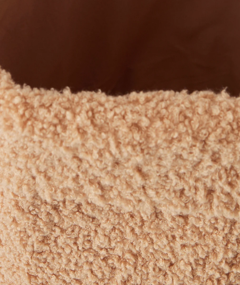 JOLLEINPANIER DE RANGEMENT EN BOUCLETTES CAMEL
