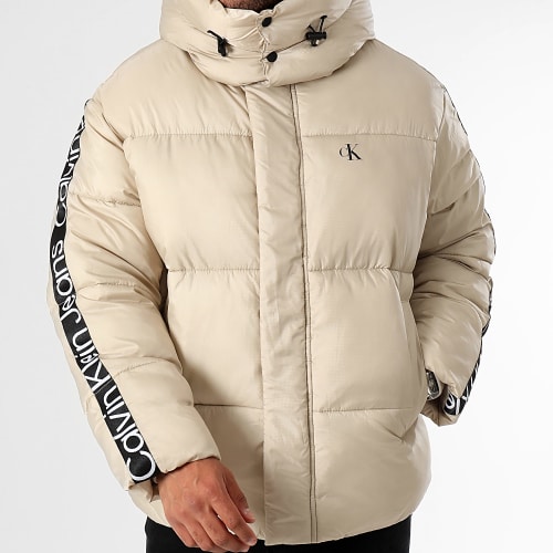 Doudoune Capuche A Bandes 4073 Beige