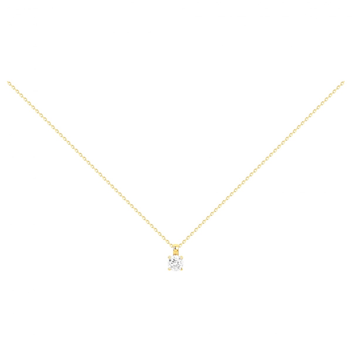 Collier en Plaqué Or avec oxyde de zirconium blanc