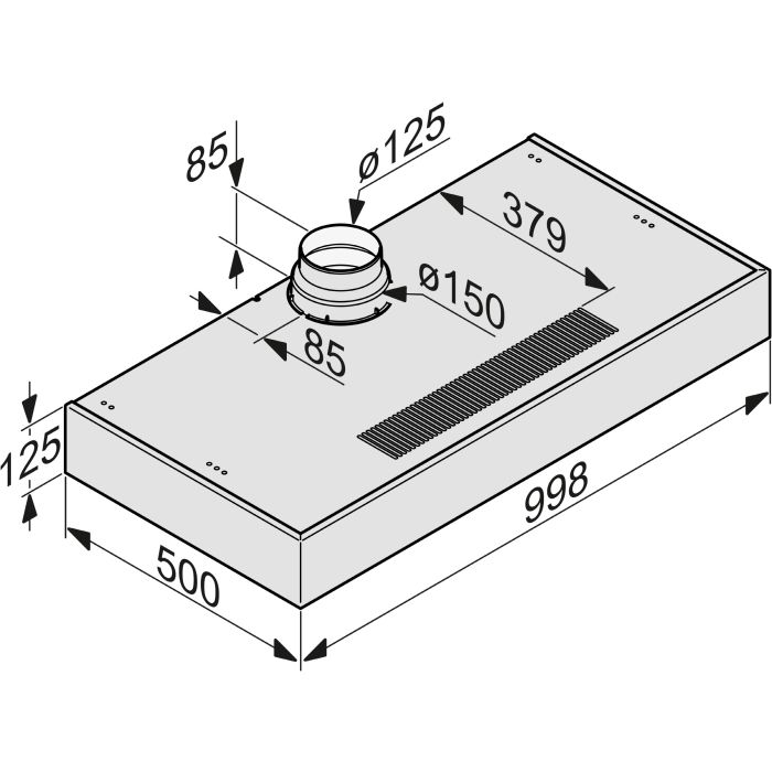 Miele Unterbau-Dunstabzugshaube DA 1200 Edelstahl D